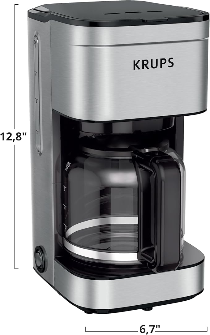 KRUPS Coffee Maker 10 Cups Simply Brew Stainless Steel Drip Coffee Maker - Image 7