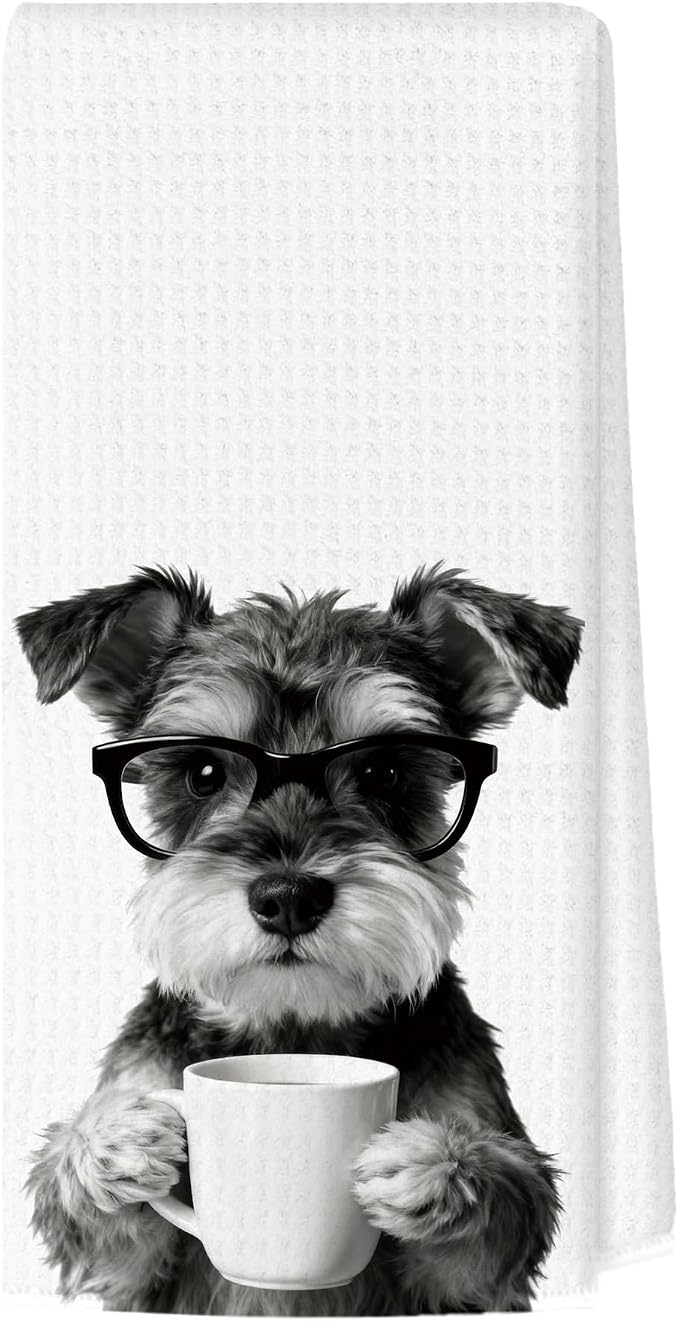 Funny Schnauzer Kitchen Towels, Dog Kitchen Accessories, Dog Chef Gifts by Unknown