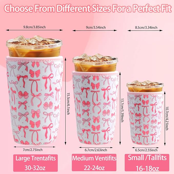 3 Pack Reusable Iced Coffee Cup Sleeve Beverage Holder - Image 2