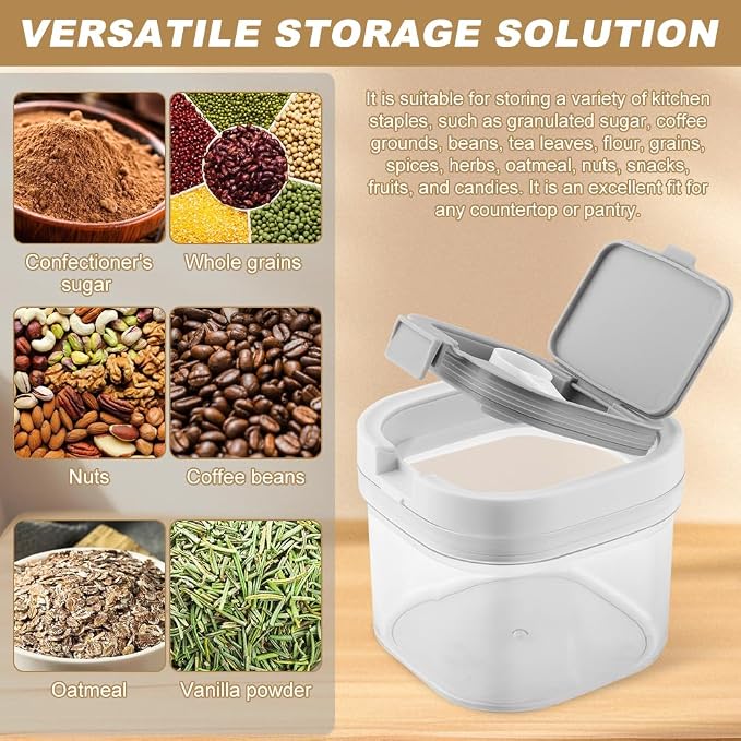 Brown Sugar Container with Spoon and Brown Sugar Keeper Disc, 800ml Brow-n - Image 7
