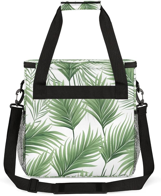 Tropical Leaves Jungle Palm Leaf Coffee Maker Carring Bag, Large Insulated - Image 5