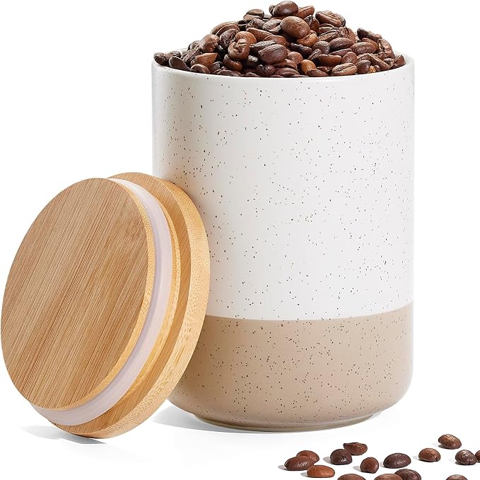 Yangbaga Canister Sets for Kitchen Counter, 40 OZ Large Ceramic Food Storage by Hanber