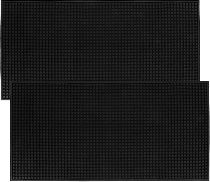 WOPPLXY 2 PCS 24"x 12" Rubber Bar Mats, Non-Slip Bar Service Spill Mat by WopplxyUS