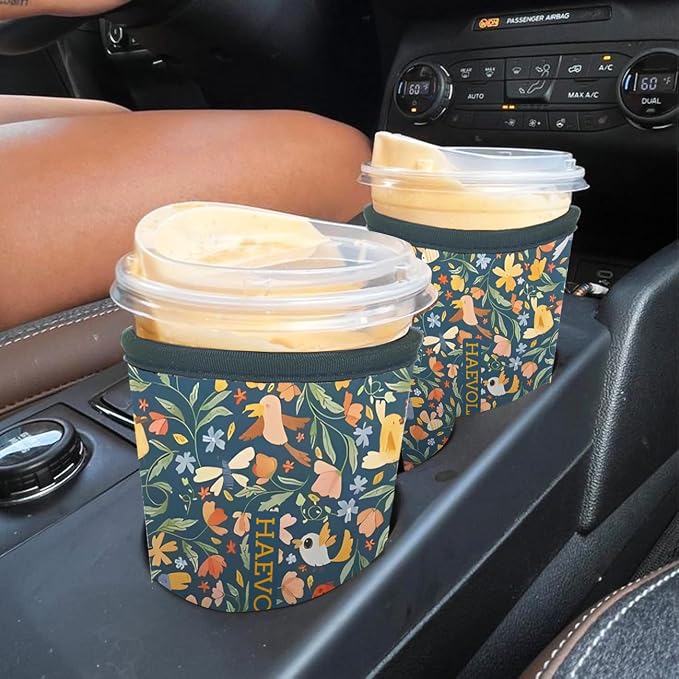 Reusable Insulated Neoprene Iced Coffee Cup Sleeve, Durable Drink Sleeve - Image 4