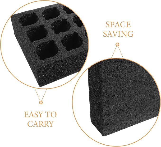 NUOBESTY Foam Milk Tea Cup Carrier Tray, 15-hole Black Multi-cup Beverage Holder - Image 3