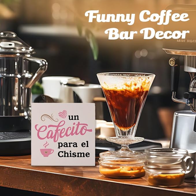Funny Coffee Kitchen Signs, Farmhouse un Cafecito Para el Chisme, Spanish - Image 5