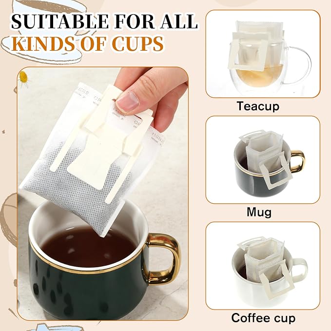 100 Pcs Portable Coffee Filter Paper Bag Hanging Ear Drip Coffee Bags Single - Image 8