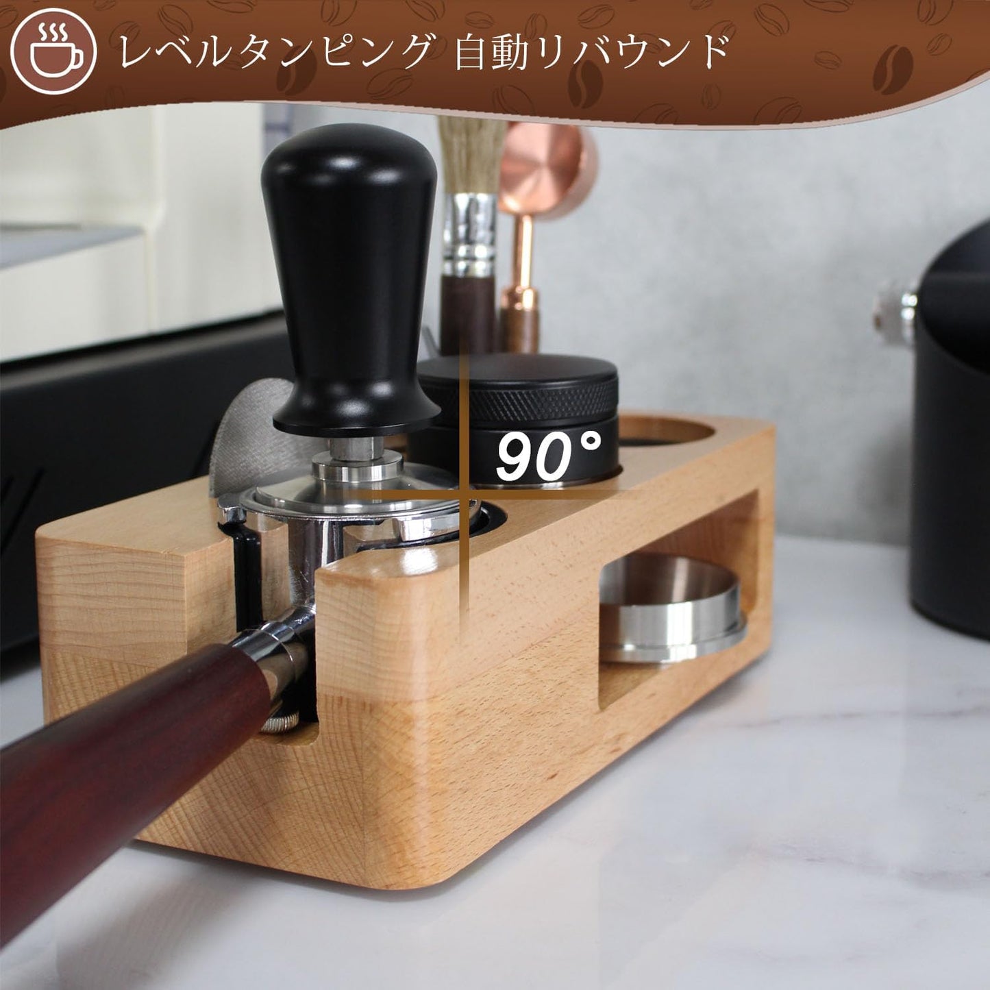 Espresso Tamper,Stainless Steel Ripple Base Coffee Tamper,Espresso Accessories,Calibrated Loaded Espresso Tamper,Ergonomic Handle Espresso Tamper,Fits Most Portafilters,Espresso Tamper (Black, 51mm)