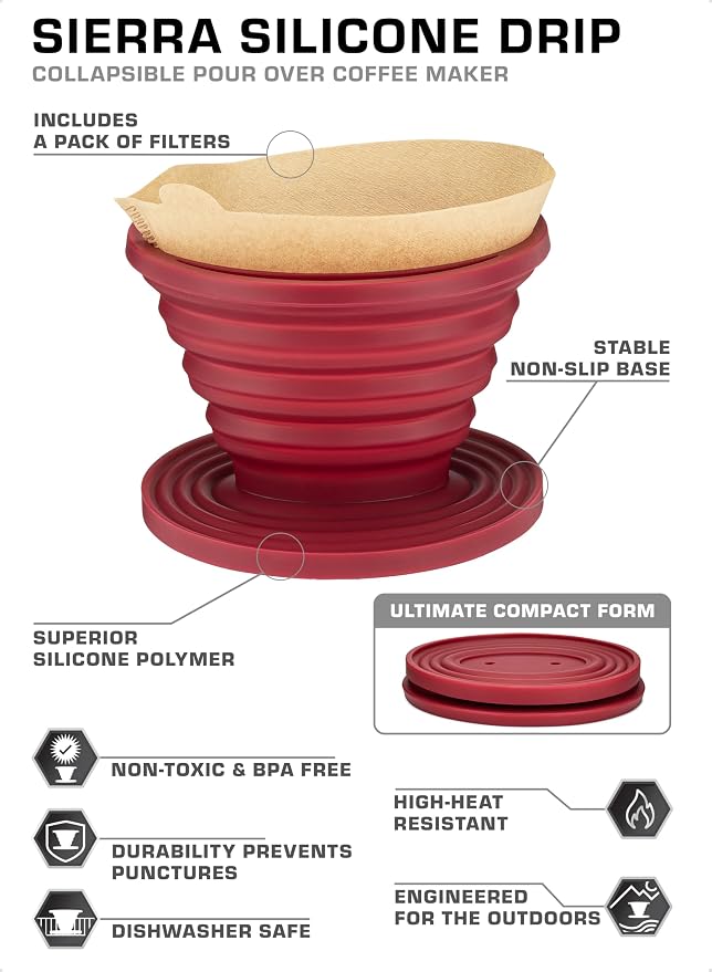 COLETTI Sierra Camping Pour Over Coffee Dripper — Collapsible Pour Over Coffee - Image 2