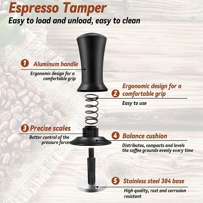 22Pcs Espresso Accessories, 51mm Espresso Tamper Kit, Espresso Machine - Image 6