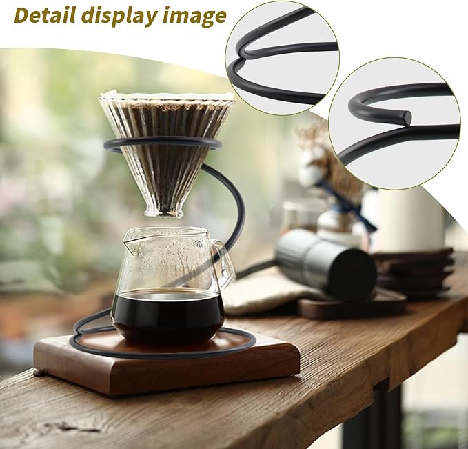 Dnyta Metal Coffee Dripper Stand, Spiral Pour Over Coffee Dripper Stand Filter - Image 3