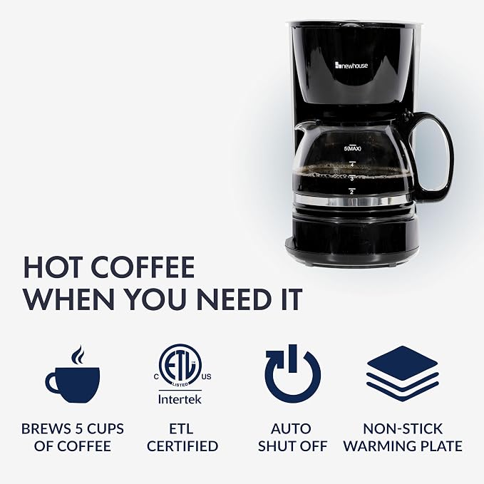 Newhouse Electric Coffee Machine NHCM-001-5, 5-Cup Coffee Maker - Image 3
