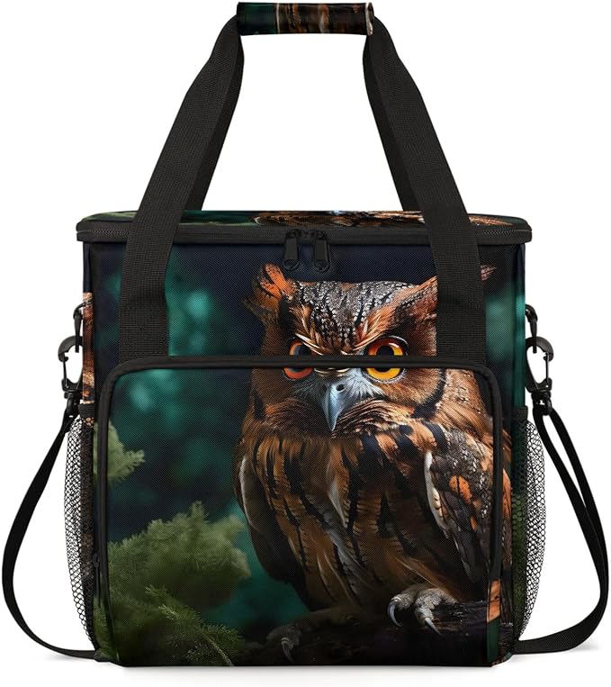 Owl Coffee Maker Carring Bag, Large Insulated Storage Organizer Case Tote Bags by Home