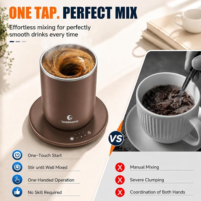 Self Heated Stirring Coffee Mug, 10oz Auto Mixing Cup - Image 2