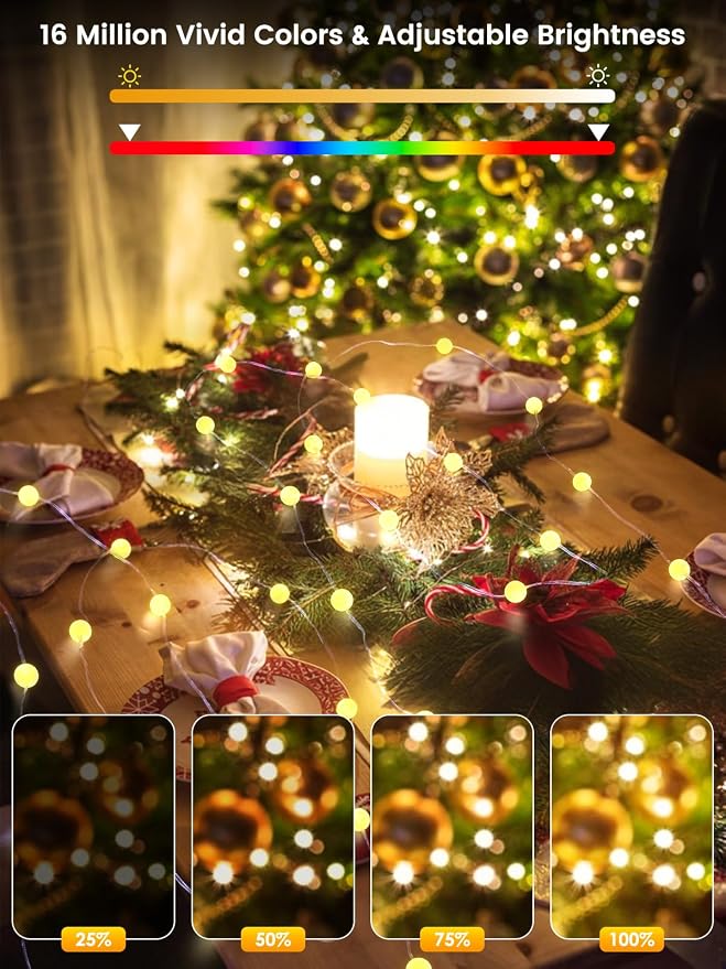 Red White and Blue Smart Color Changing String Lights - Image 3