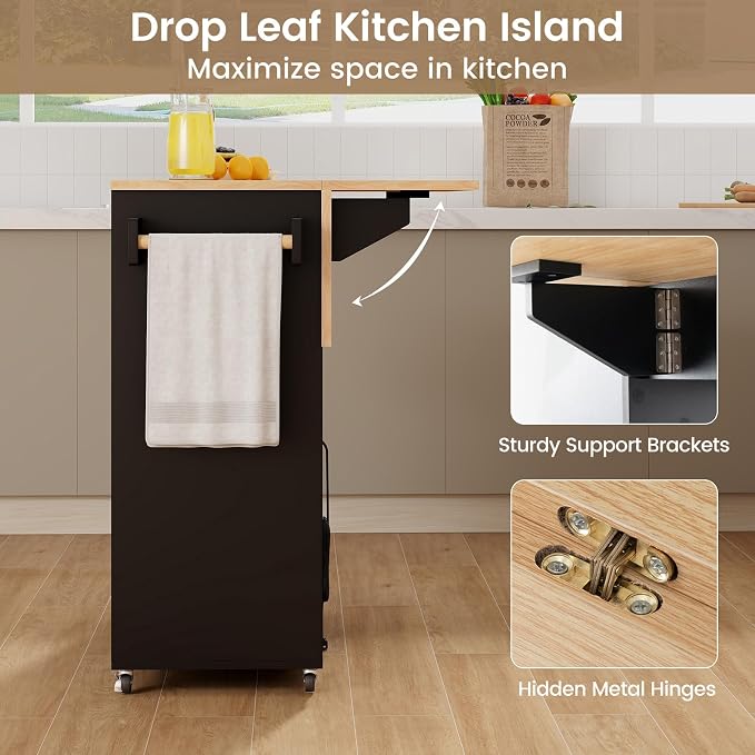 Giantex Rolling Kitchen Island Cart - Image 4