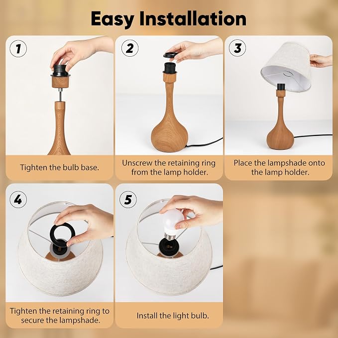 Touch Table Lamp for Bedroom Set of 2, 3-Way Dimmable Bedside Lamp for - Image 7