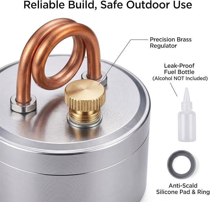 High-Power Mini Alcohol Stove Spirit Burner, Portable Aluminum Camping - Image 6