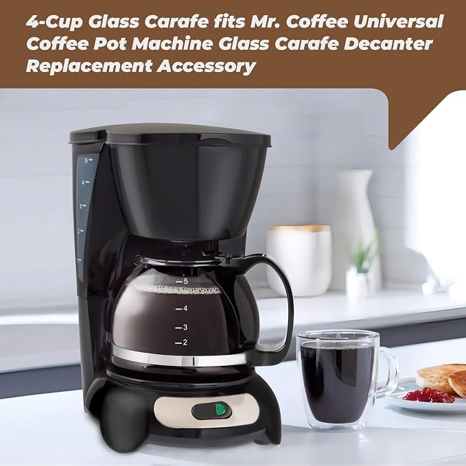 4-Cup Glass Carafe fits for Mr.Coffee, Universal Coffee Pot Machine Glass - Image 3