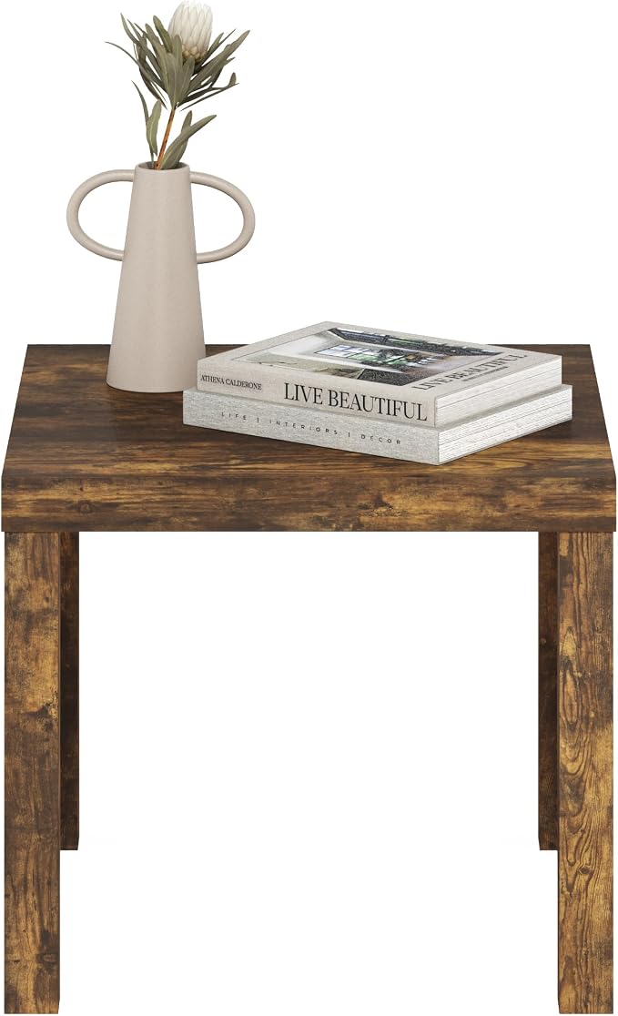 Furinno Classic Side Table, Square Modern End Table - Image 4