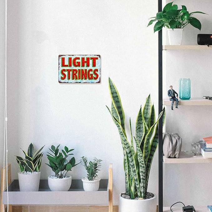 Light Strings Metal Sign 8x12 Inch, Funny Aluminum Wall Decor - Image 6