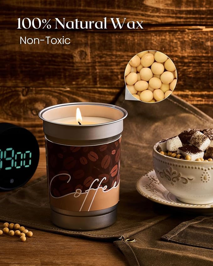 M&SENSE Espresso Candles Black Coffee Scented, 16.2oz | Plant-Based Soy Wax - Image 4