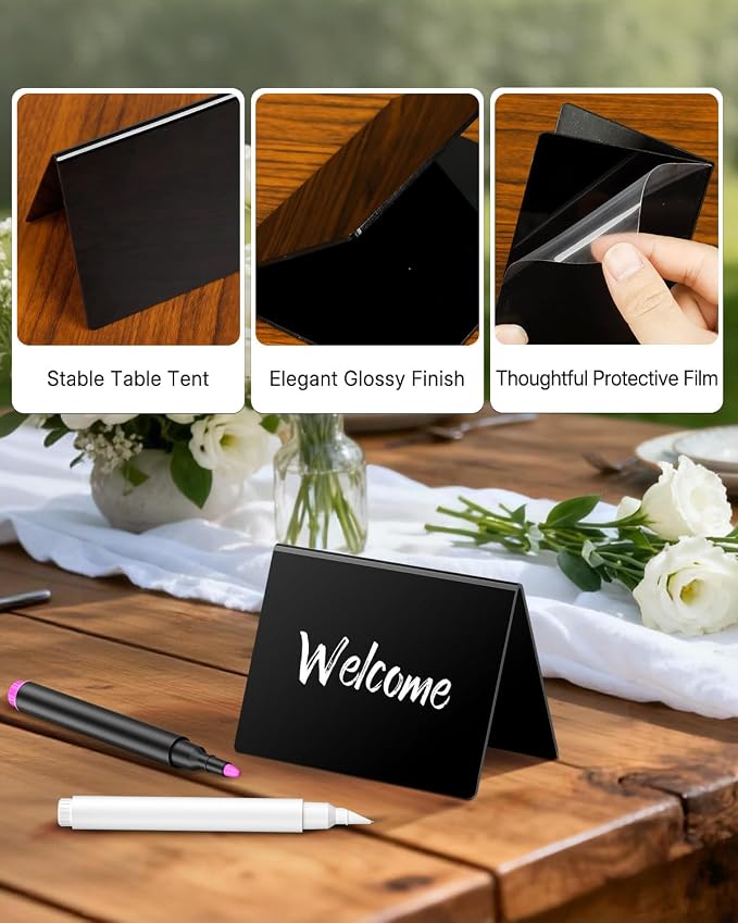 Uniclife 12 Pack Mini Chalkboard Signs - Image 3