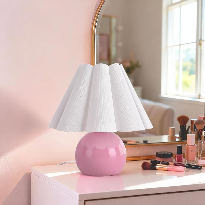 Pink Small Bedside Mini Table Lamp by Unknown
