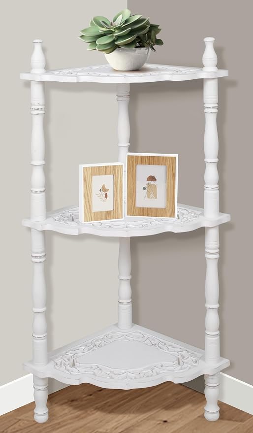 Corner Book Shelf, Corner Table, Corner Shelf Stand, Bathroom Corner Shelf - Image 6