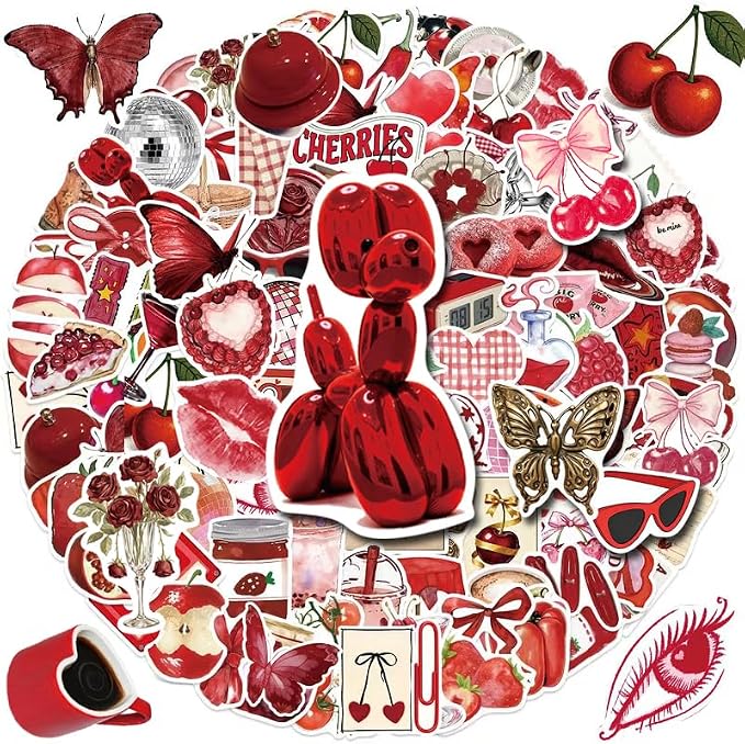 100Pcs Aesthetic Cherry Girls Stickers, Waterproof Vinyl Sticker - Image 3