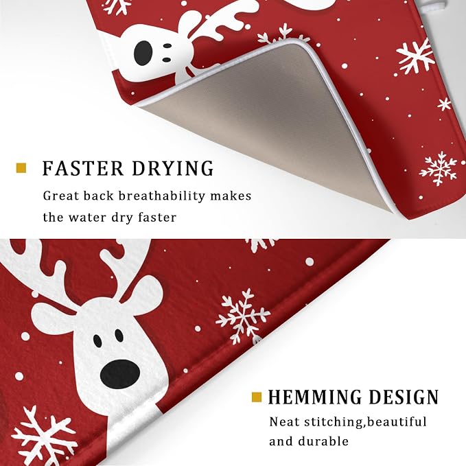 Christmas Reindeer Dish Drying Mats 18x24 - Image 3