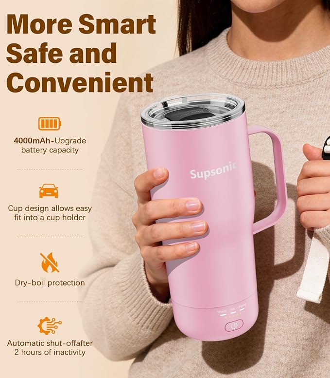 Supsonic - Smart Heated Coffee Mug, 20oz Rechargeable Self Heating Mug - Image 4