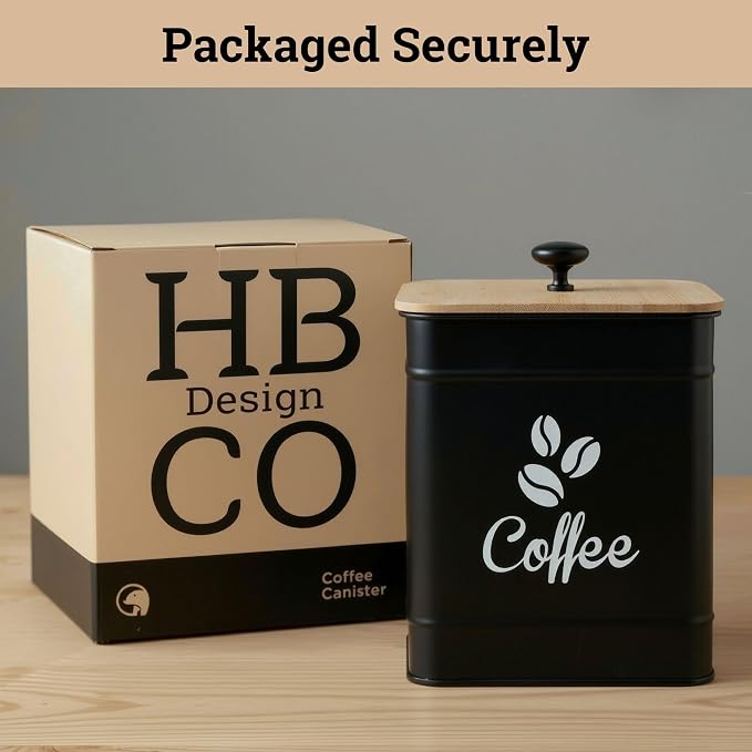 Airtight Coffee Canister - 40 oz Large Iron Black Coffee Container Airtight - 6 - Image 9