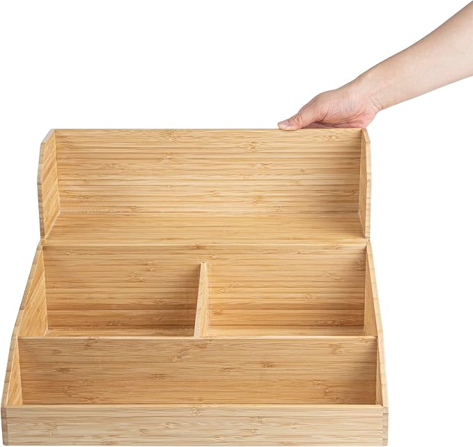Restaurantware Coffee Cup Organizer 15 x 14.25 x 9.25 Inch Multipurpose Bamboo - Image 12