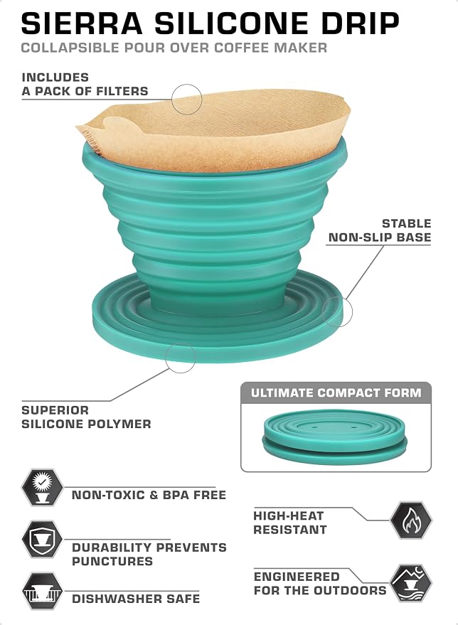 COLETTI Sierra Camping Pour Over Coffee Dripper — Collapsible Pour Over Coffee - Image 2