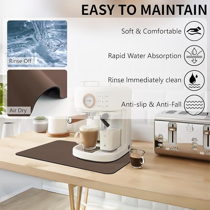 2PCS 12" x 19" Dish Drying Mat & 24" x 5.5" Faucet Mat - Image 7