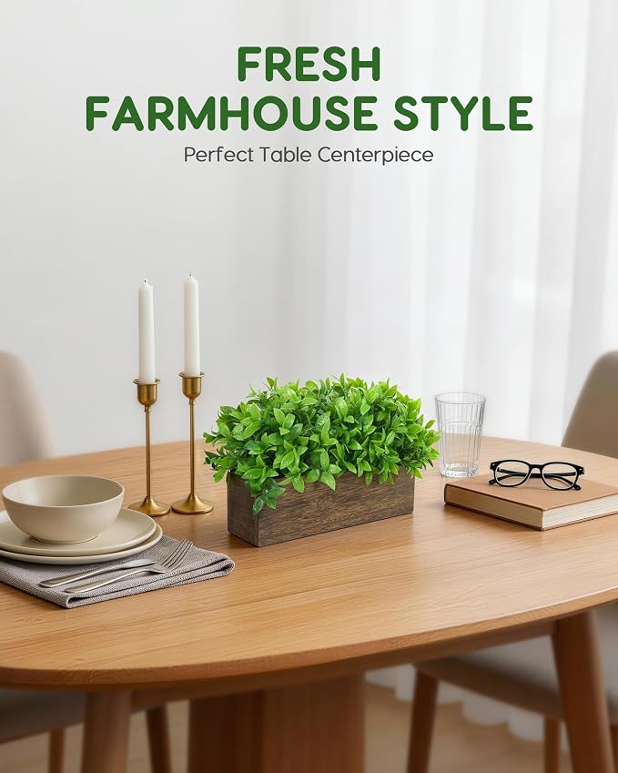 Velener 14" Artificial Boxwood Plants Indoor Centerpiece - Image 5