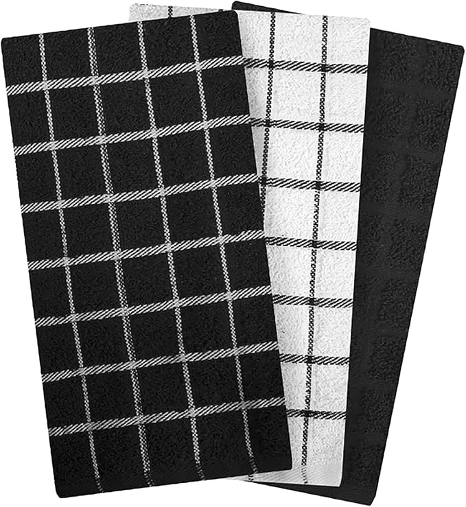 Ritz Premium 100% Cotton Terry Check Kitchen Dish Towels - Image 2