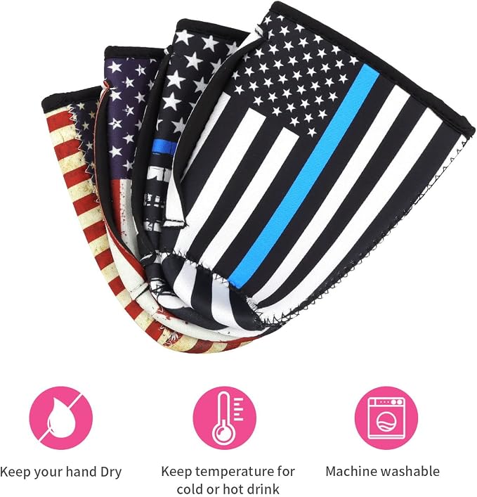 4Pack Reusable Iced Coffee Sleeve Insulator Sleeves - Image 3