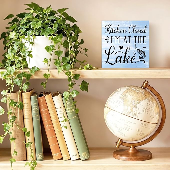 Kitchen Closed I'm At The Beach Box Sign Rustic Wood Block Plaque Box Sign - Image 3