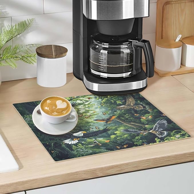 Coffee Mat Coffee Bar Station Maker Machine Pot Table Spill Mat Leather - Image 5