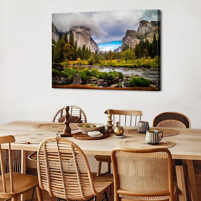 California Yosemite Wall Art Living Room Home Decoration, Panorama of National - Image 6