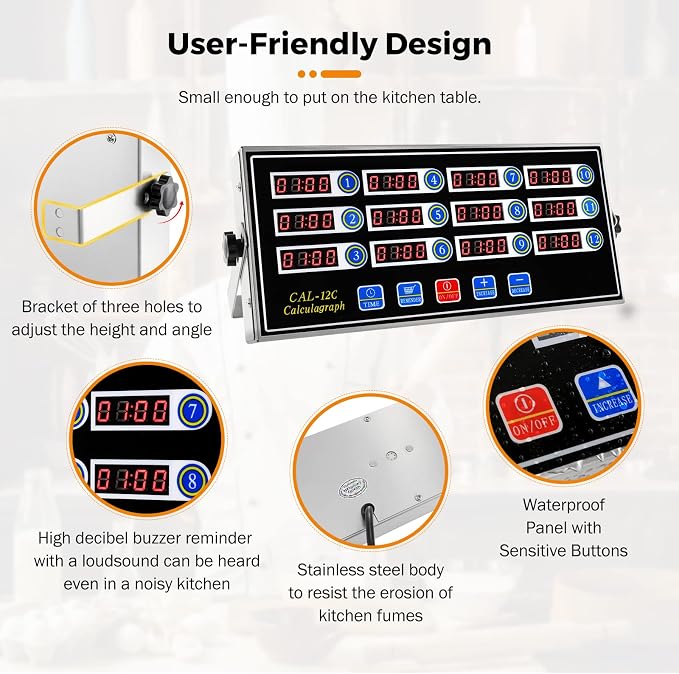 BEAMNOVA 12 Channels Digital Kitchen Timer - Image 4
