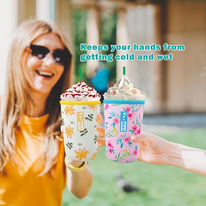 HEYSKAY Insulated Coffee Cup Sleeves Reusable Neoprene Universal Iced Coffee - Image 7