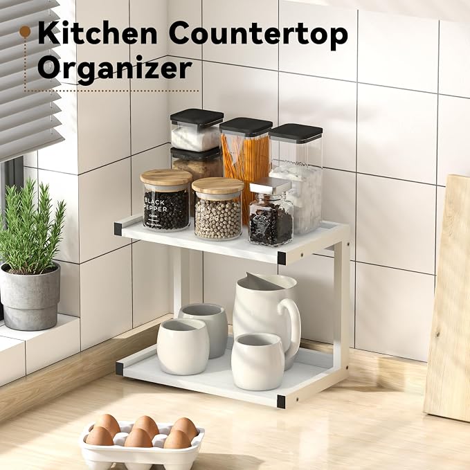 MARTY 2 Tier 12.6"x7.7" Counter Shelf Organizer Kitchen Spice Rack - Image 3