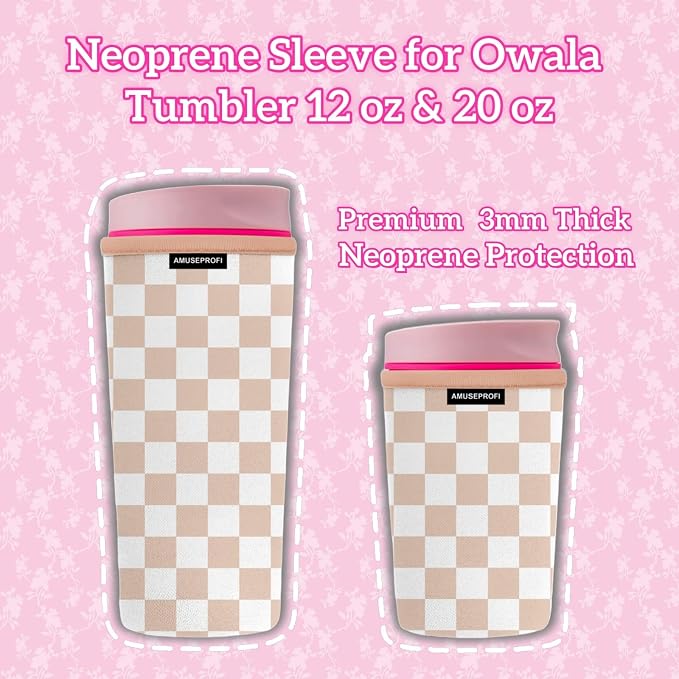 Neoprene Sleeve Compatible Owala Tumbler 12 oz & 20 oz Protective Coffee Cup - Image 4