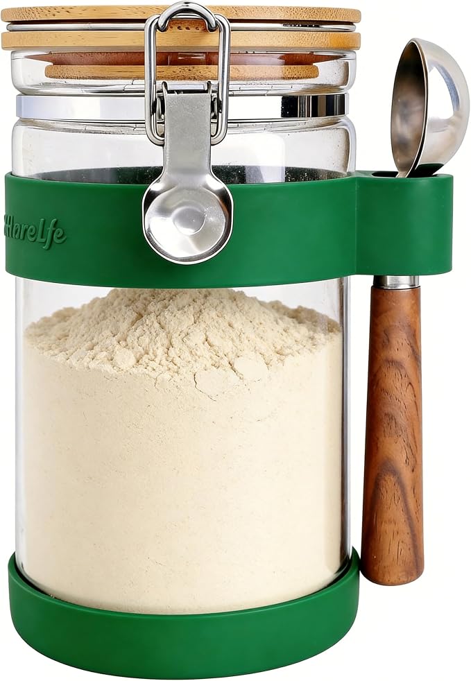 Airtight Glass Protein Powder Container by KKCHOMEACCENTS