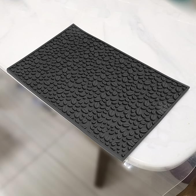 Coffee Bar Mat Slip Water Absorbing | Coffee Bean Design PVC Drip Tray - Image 4