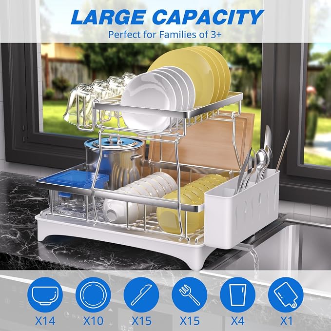 Godboat 2-Tier Dish Drying Rack - Image 3
