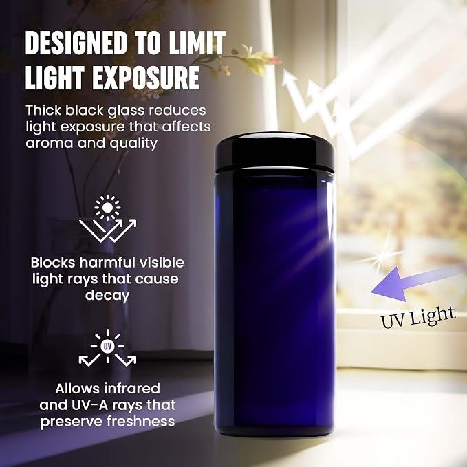Infinity Jars, 1 L Airtight Coffee Canister Ultraviolet Glass Coffee Bean - Image 4